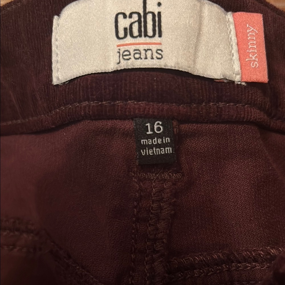 CAbi Burgundy Boot Cut Corduroy Jeans